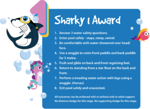 Sharky 1 Swimming Award